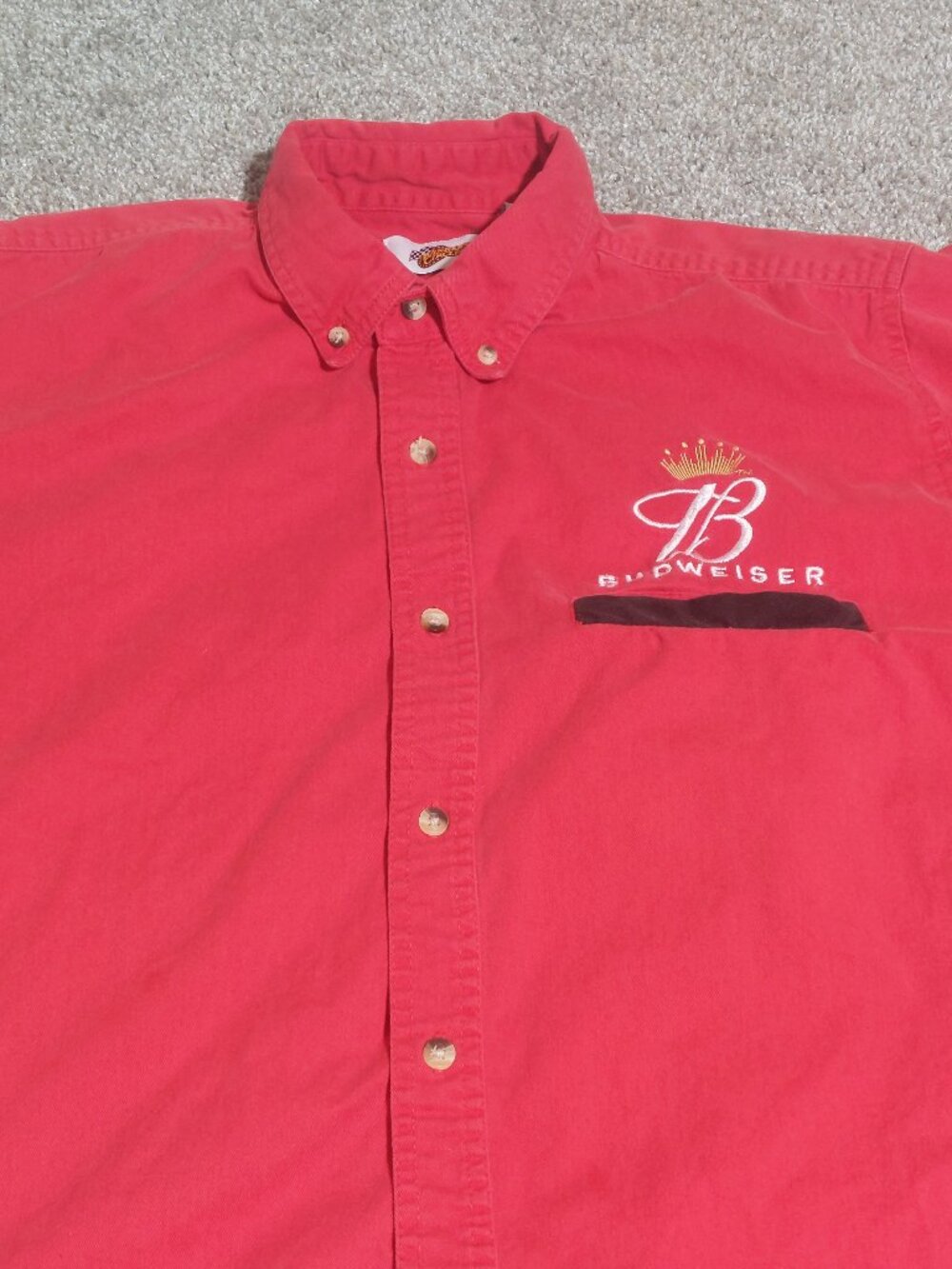 Vtg NASCAR Winners Circle Dale Earnhardt Jr #8 Budweiser Pit Shirt Red size M